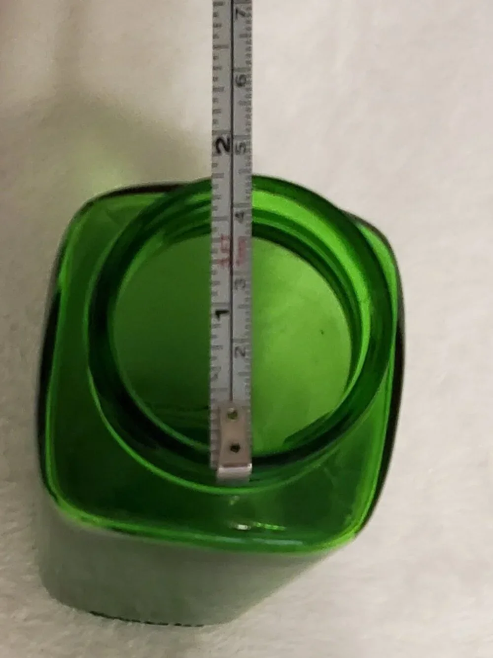 Vintage Duraglass green glass 6 ounce jar EUC!